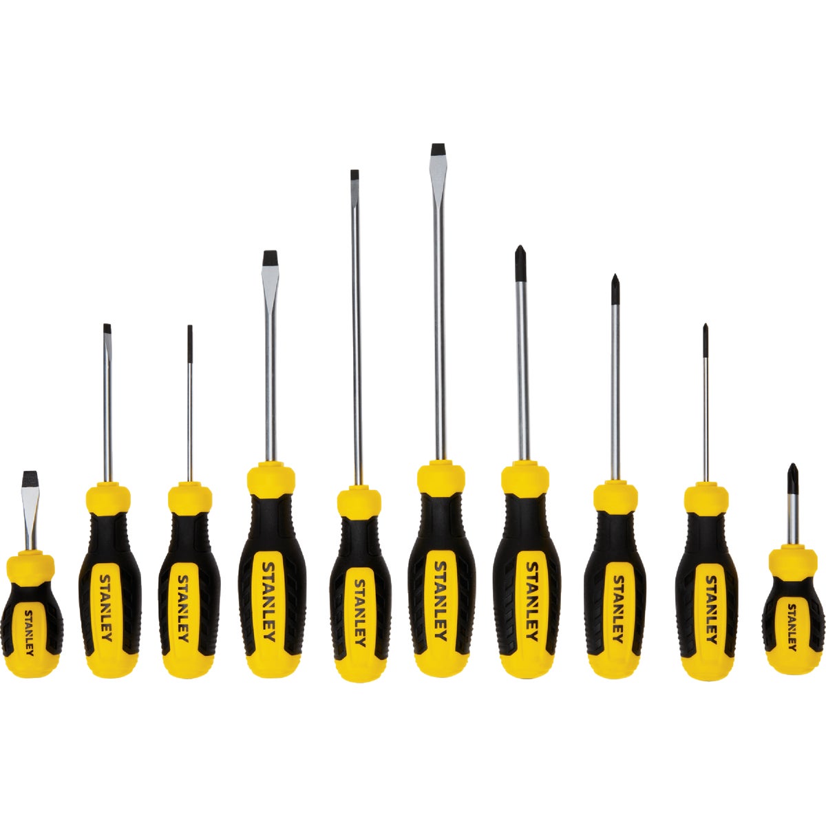 Stanley Slotted & Phillips Screwdriver Set w/Black Phosphate Coating (10-Piece)