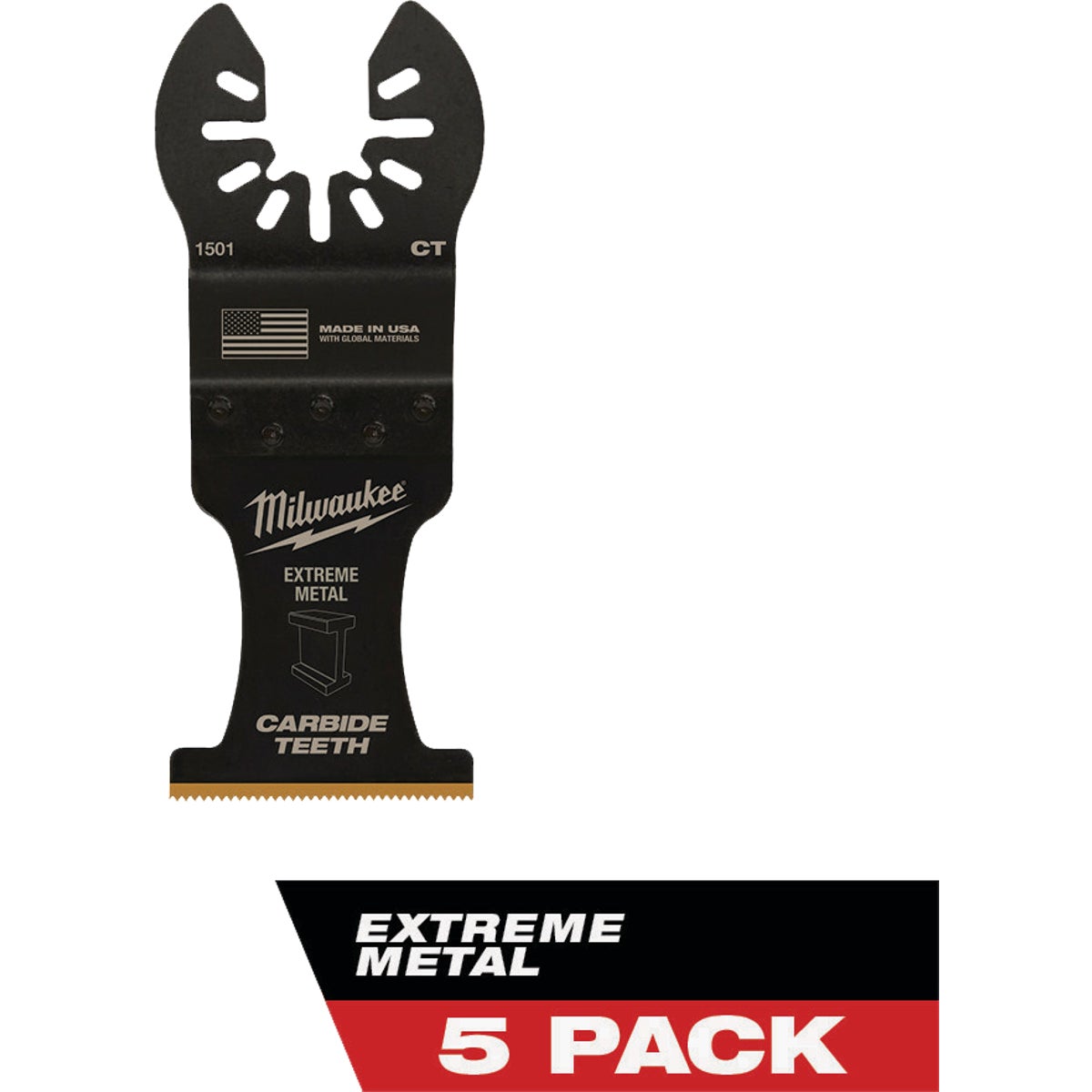 Milwaukee OPEN-LOK 1-3/8 In. Titanium Enhanced Carbide Metal Cutting Oscillating Blade (5-Pack)