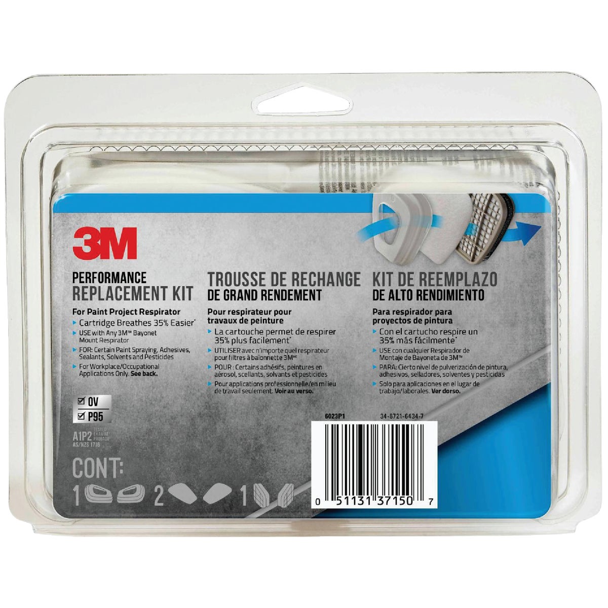 3M Performance Replacement Kit for the Paint Project Respirator OV/P95