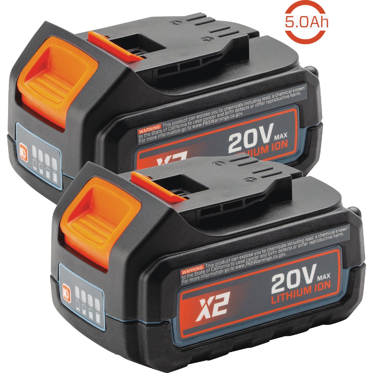 Senix X2 20 Volt Max Lithium-Ion 5.0 Ah Battery Pack (2-Pack)