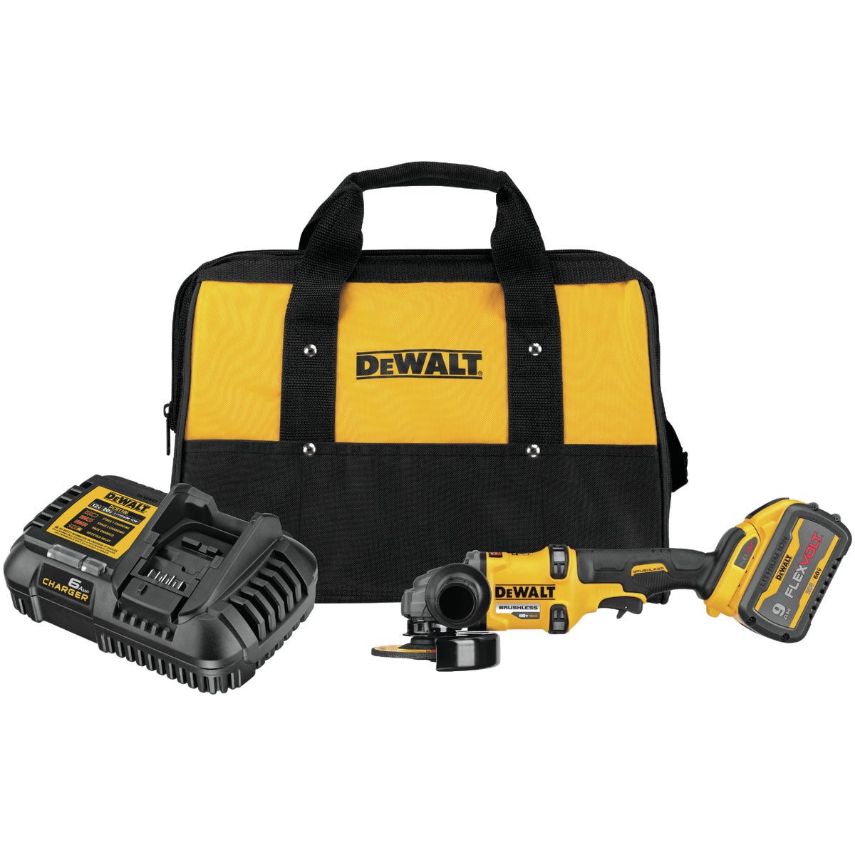 DEWALT Flexvolt 60 Volt MAX Lithium-Ion 4-1/2 In. - 6 In. Brushless Cordless Angle Grinder with Kickback Brake Kit