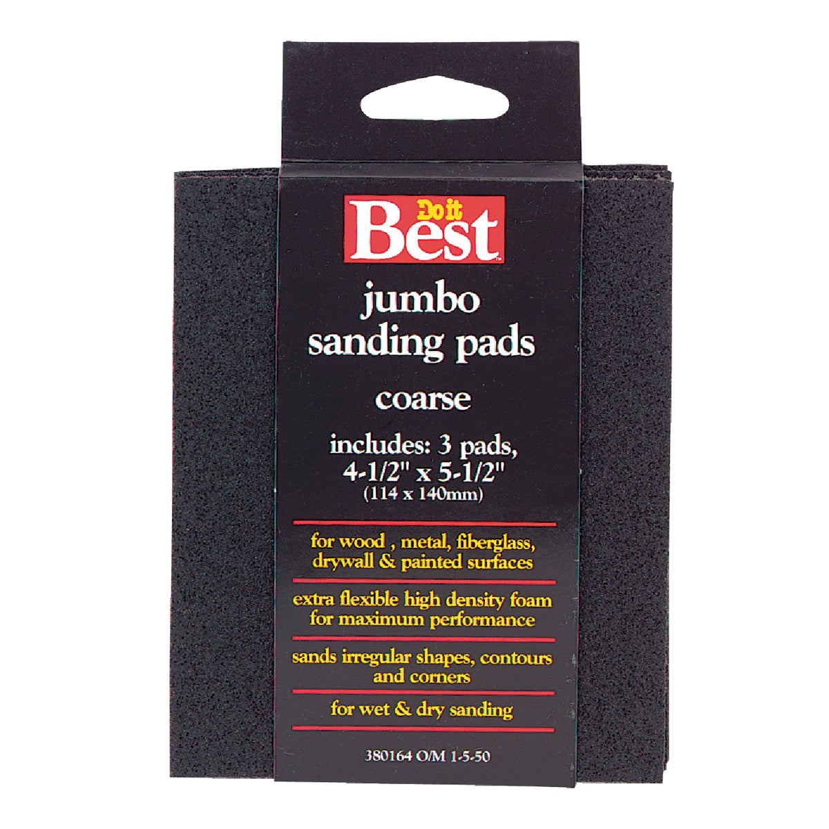 Do it Best Flex 4-1/2 In. x 5-1/2 In. x 1 In. 60 Grit Coarse Sanding Sponge (3-Pack)