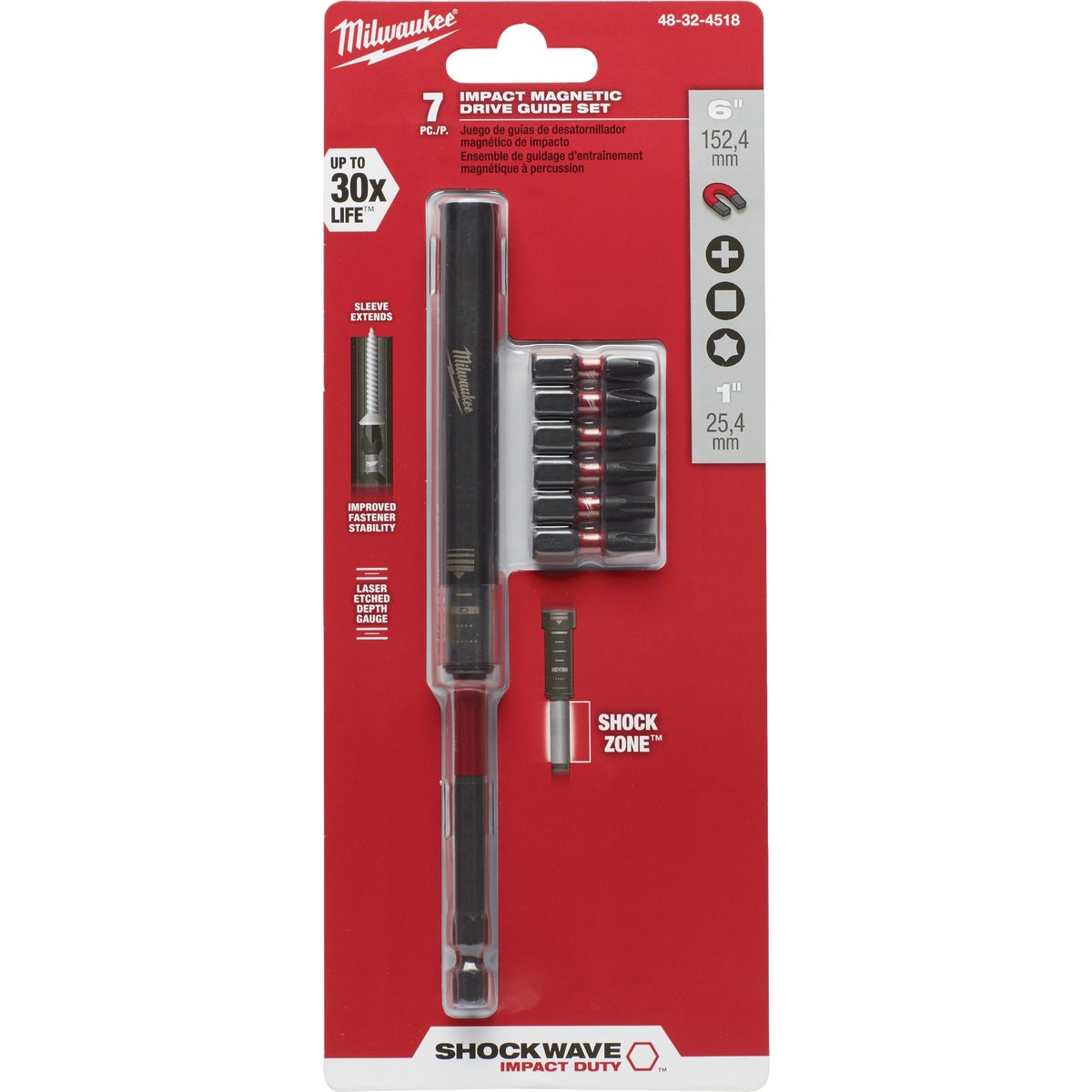 Milwaukee SHOCKWAVE Magnetic Impact Screwdriver Bit Set (7-Piece)