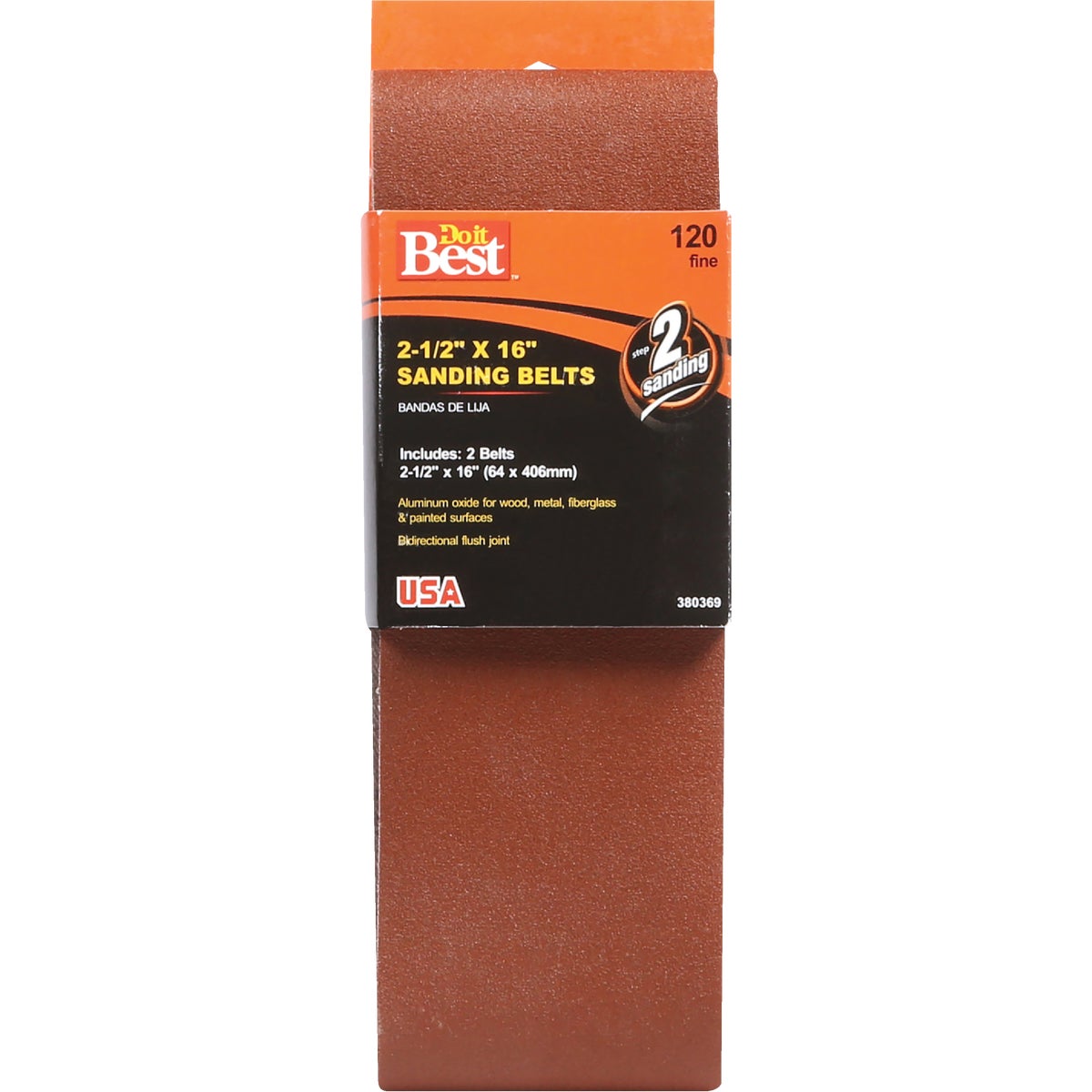 Do it Best 2-1/2 In. x 16 In. 120 Grit Heavy-Duty Sanding Belt (2-Pack)