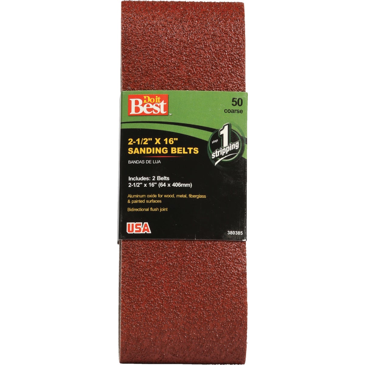 Do it Best 2-1/2 In. x 16 In. 50 Grit Heavy-Duty Sanding Belt (2-Pack)