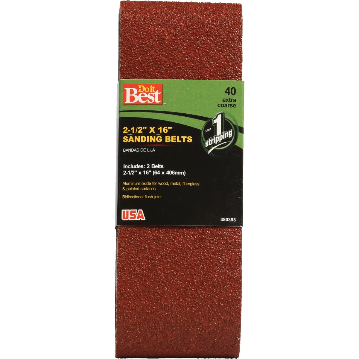 Do it Best 2-1/2 In. x 16 In. 40 Grit Heavy-Duty Sanding Belt (2-Pack)