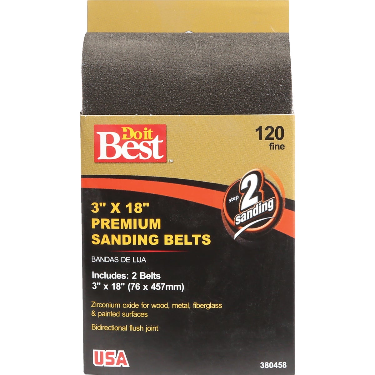 Do it Best 3 In. x 18 In. 120 Grit Heavy-Duty Premium Sanding Belt (2-Pack)