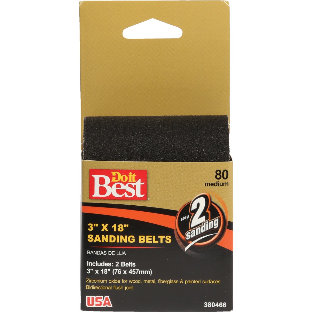 Do it Best 3 In. x 18 In. 80 Grit Heavy-Duty Premium Sanding Belt (2-Pack)