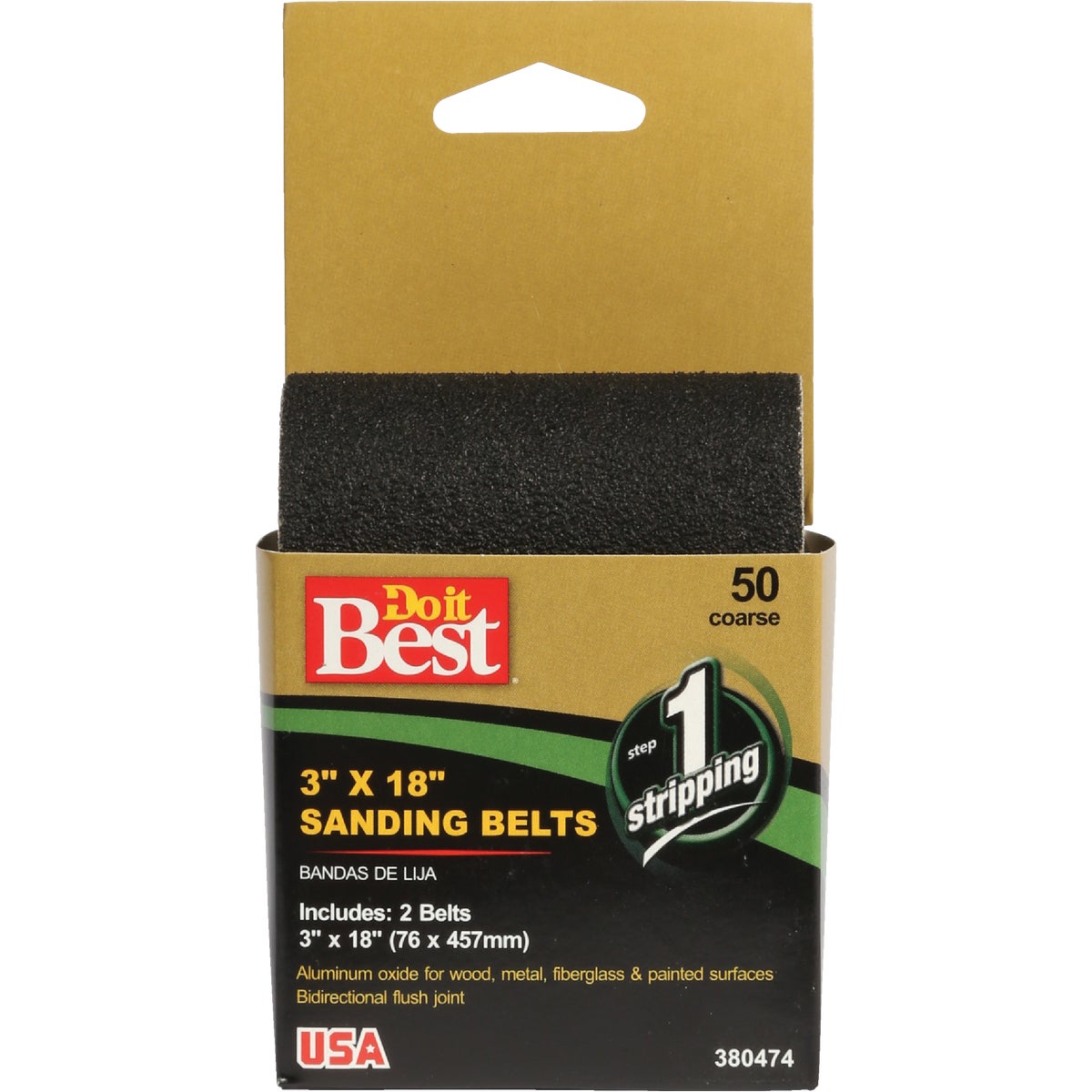 Do it Best 3 In. x 18 In. 50 Grit Heavy-Duty Premium Sanding Belt (2-Pack)