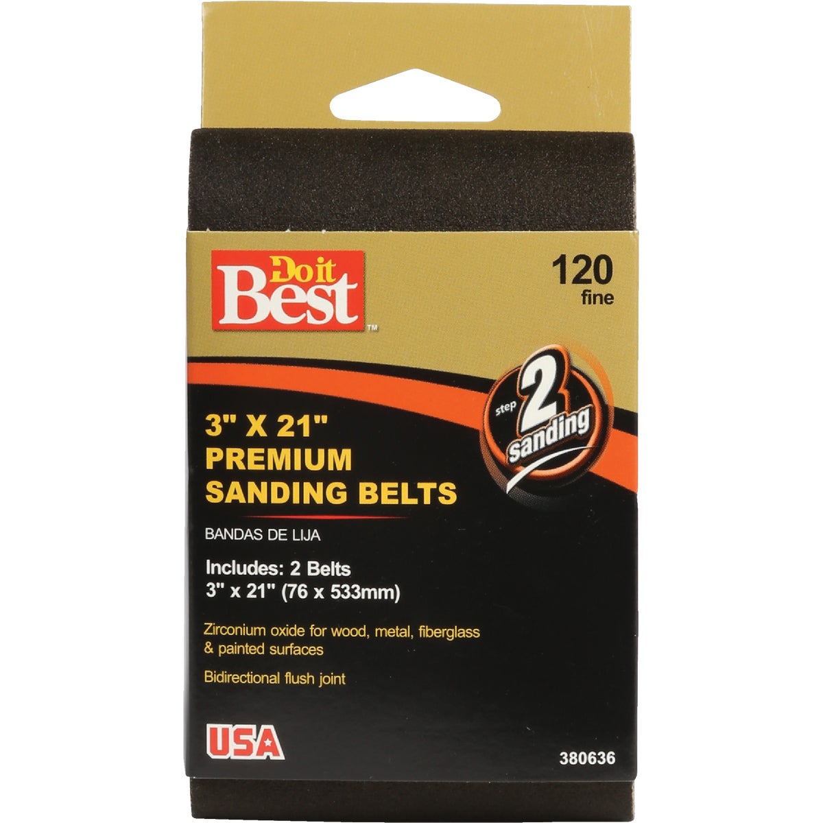 Do it Best 3 In. x 21 In. 120 Grit Heavy-Duty Premium Sanding Belt (2-Pack)