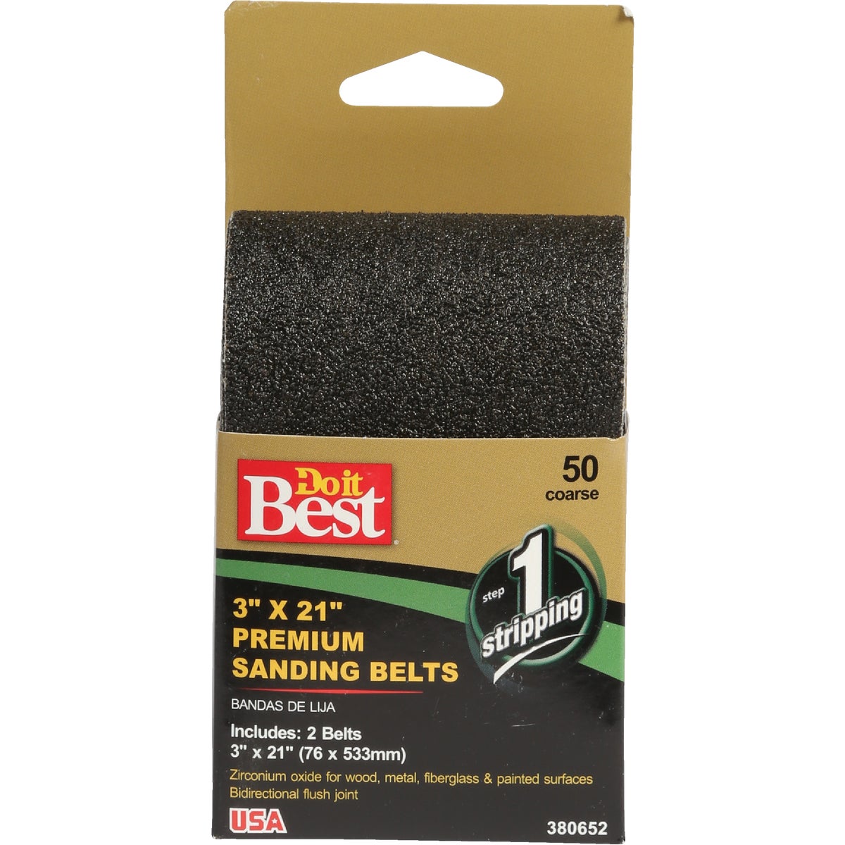 Do it Best 3 In. x 21 In. 80 Grit Heavy-Duty Premuim Sanding Belt (2-Pack)