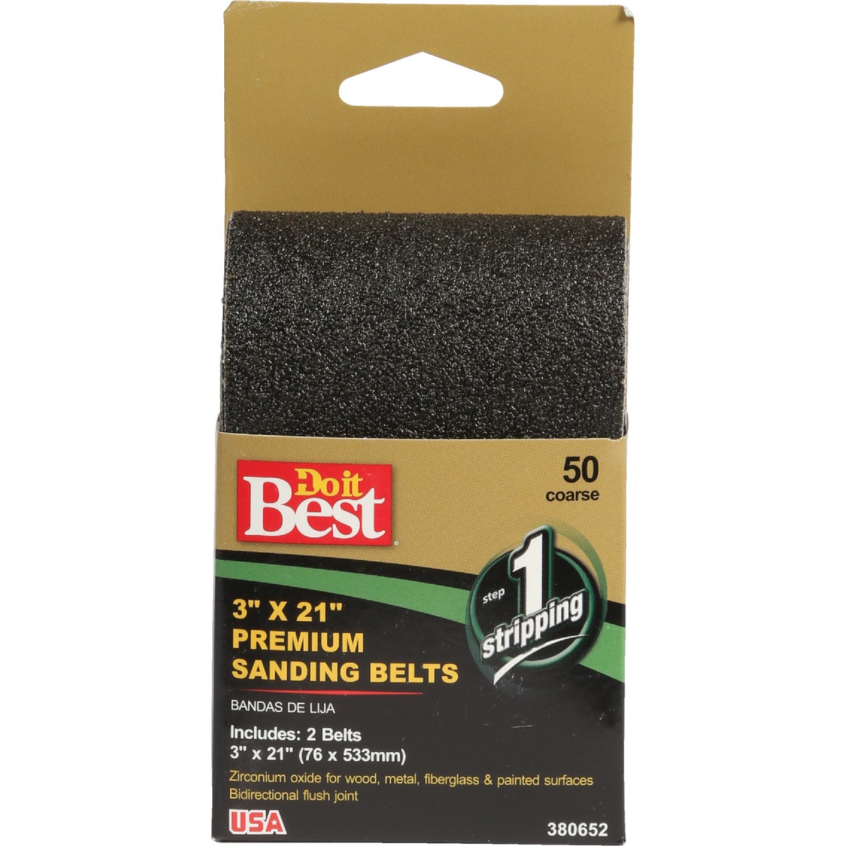 Do it Best 3 In. x 21 In. 50 Grit Heavy-Duty Premium Sanding Belt (2-Pack)