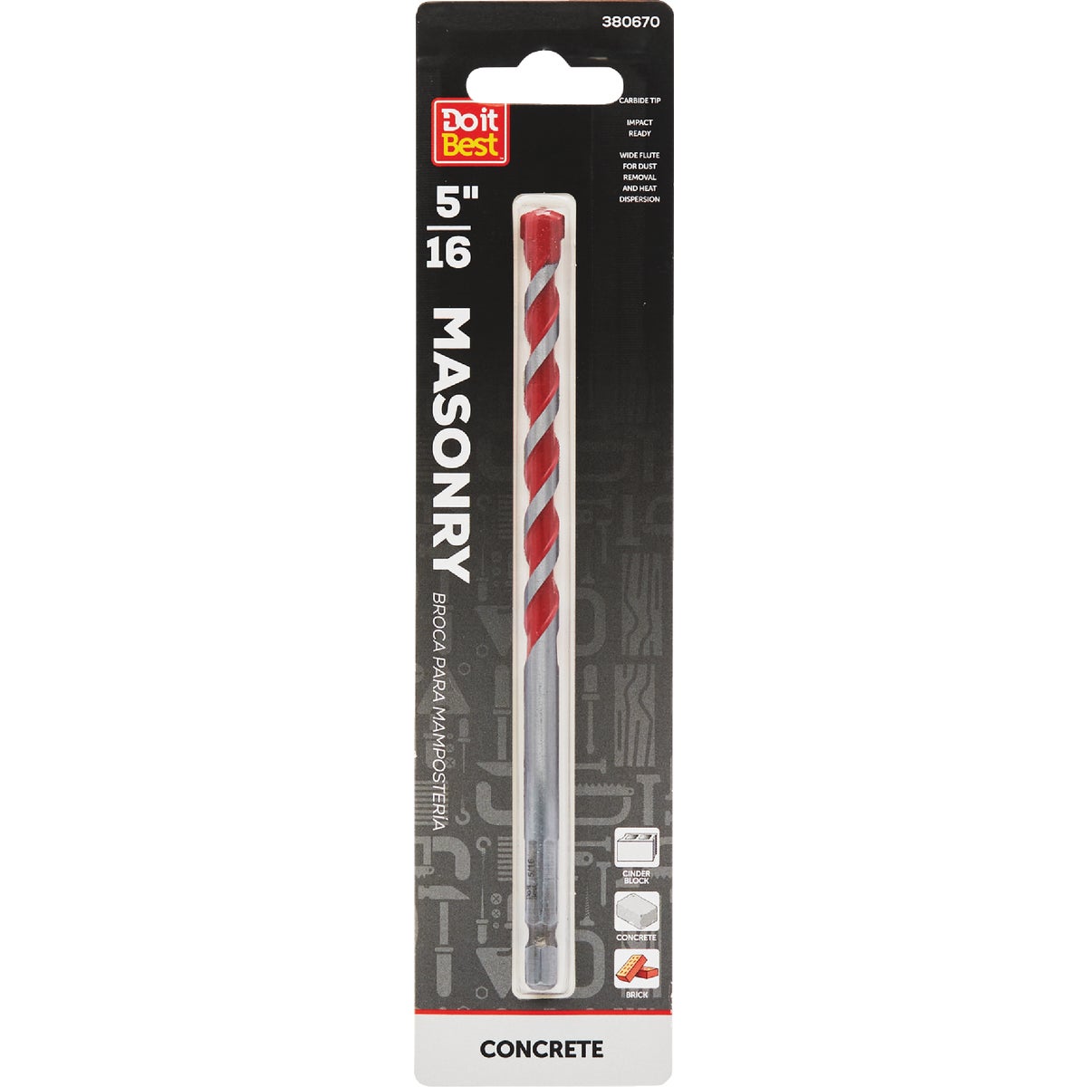 Do it Best 5/16 In. x 6 In. Impact Ready Carbide Masonry Drill Bit