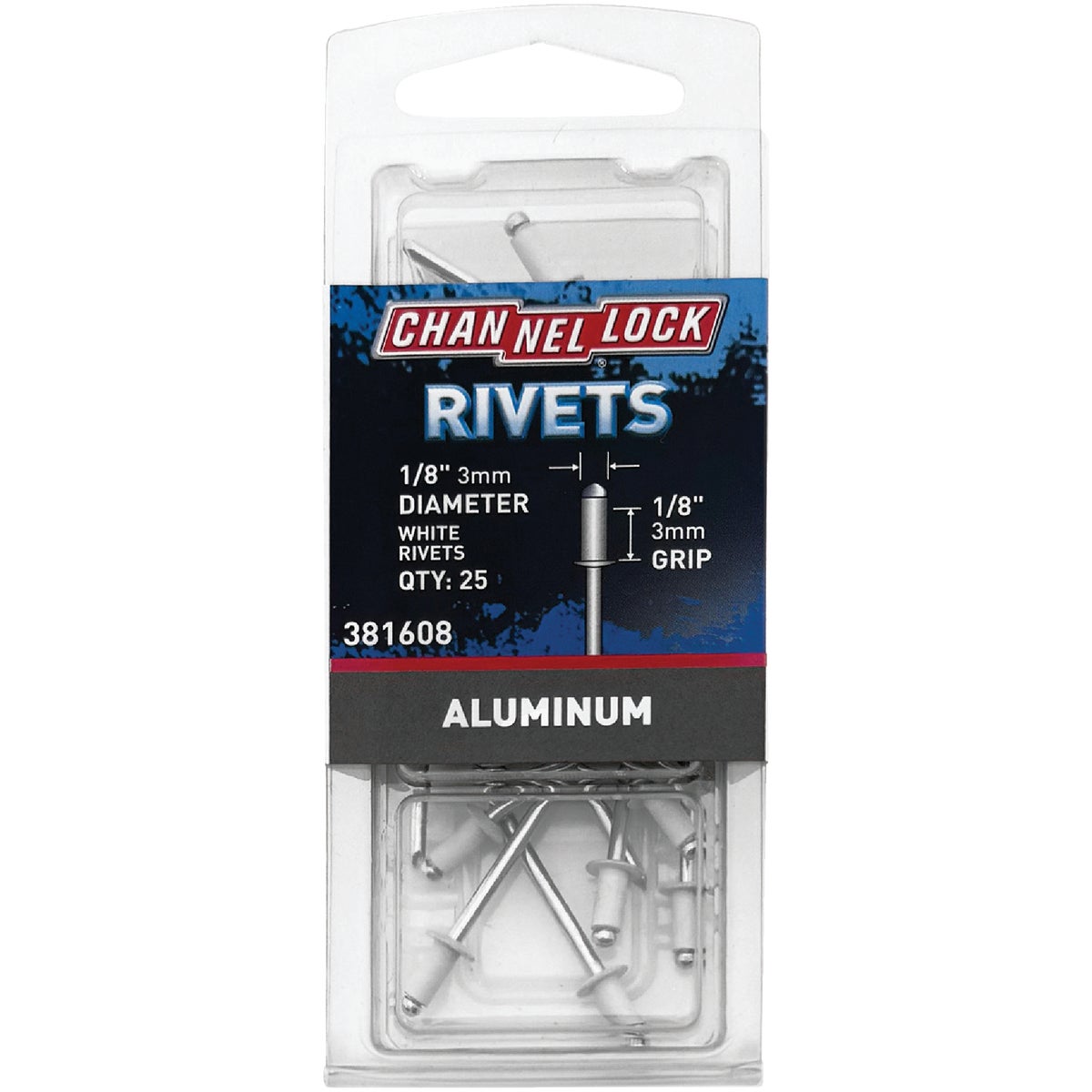 1/8X1/8 WHT ALUM RIVET