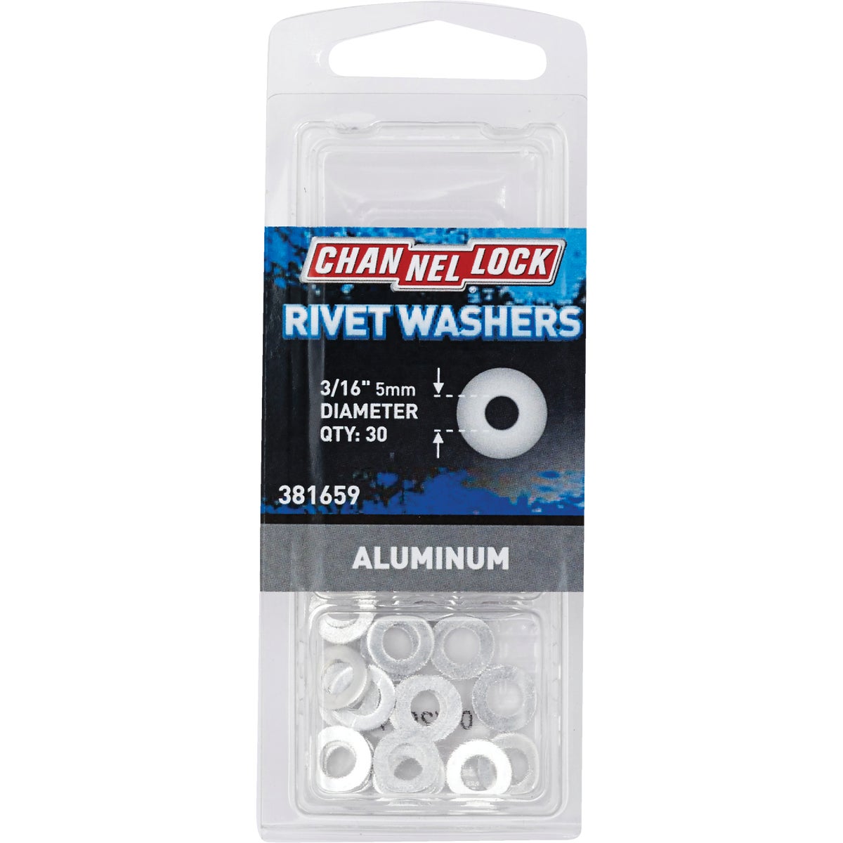 Channellock 3/16 in. Aluminum Rivet Washer (30-Pack)