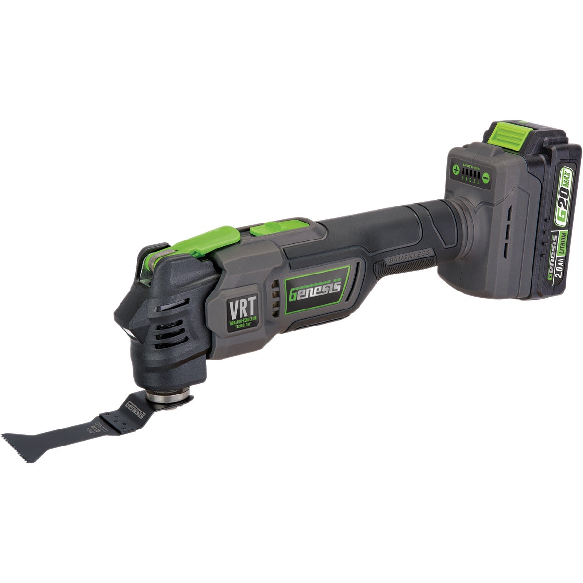 Genesis 20V Brushless Cordless Oscillating Multi-Tool Kit with 2.0 Ah Battery & Charger