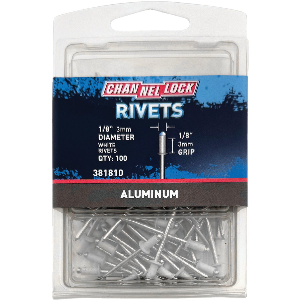 1/8X1/8 WHT ALUM RIVET