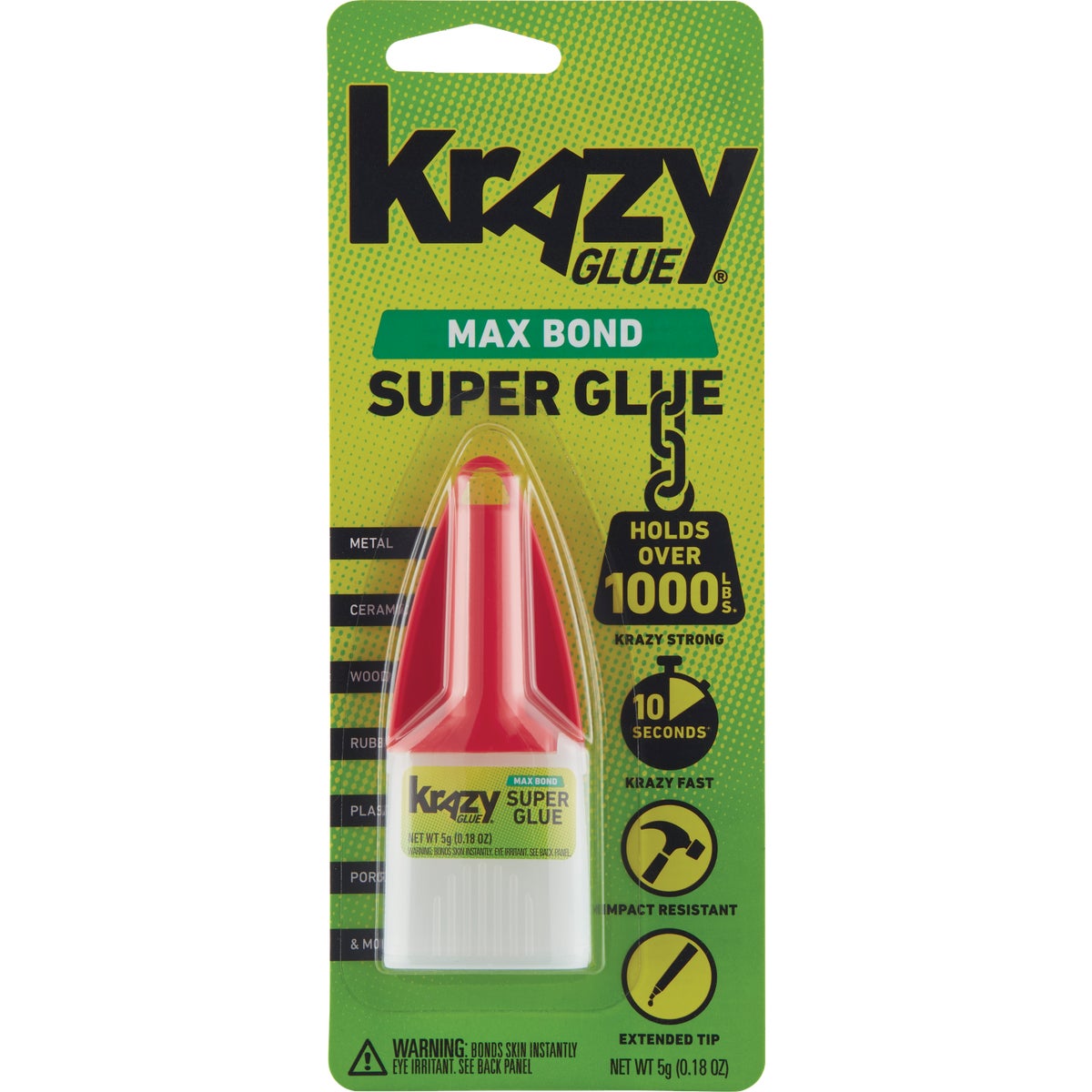 Krazy Glue 0.18 Oz. Liquid Maximum Bond Super Glue with Precision Tip