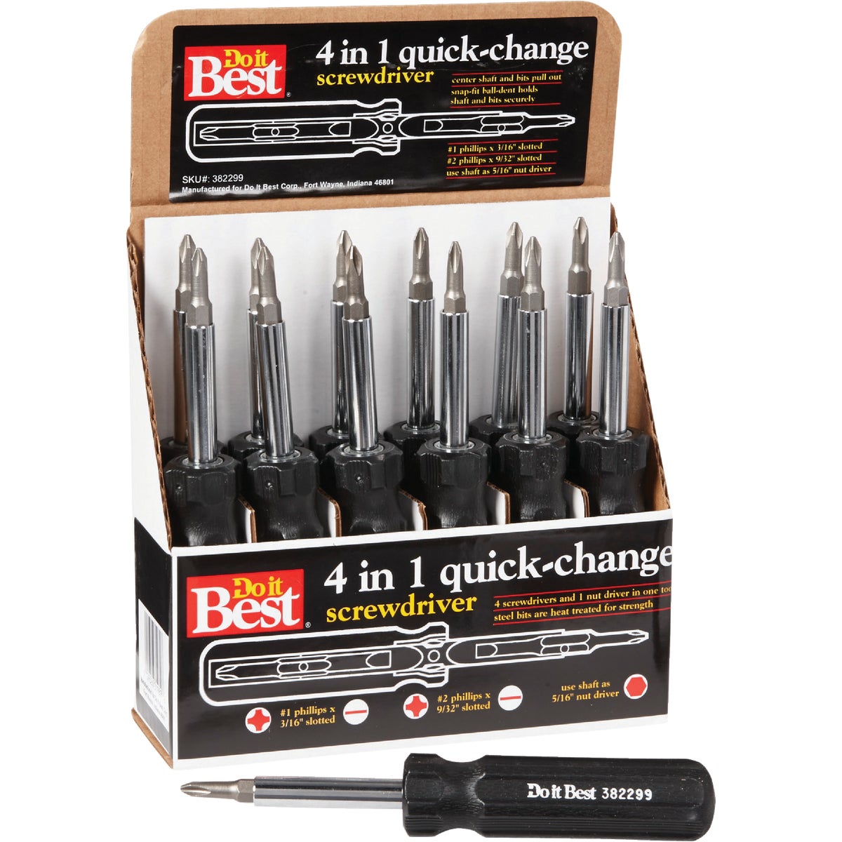 Do it Best 4-in-1 Multi-Bit Screwdriver Display