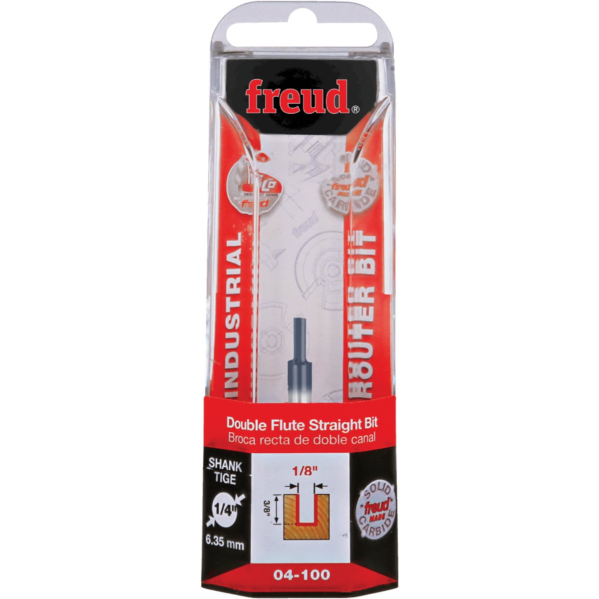 Freud Carbide Tip 1/8 In. Double Flute Straight Bit