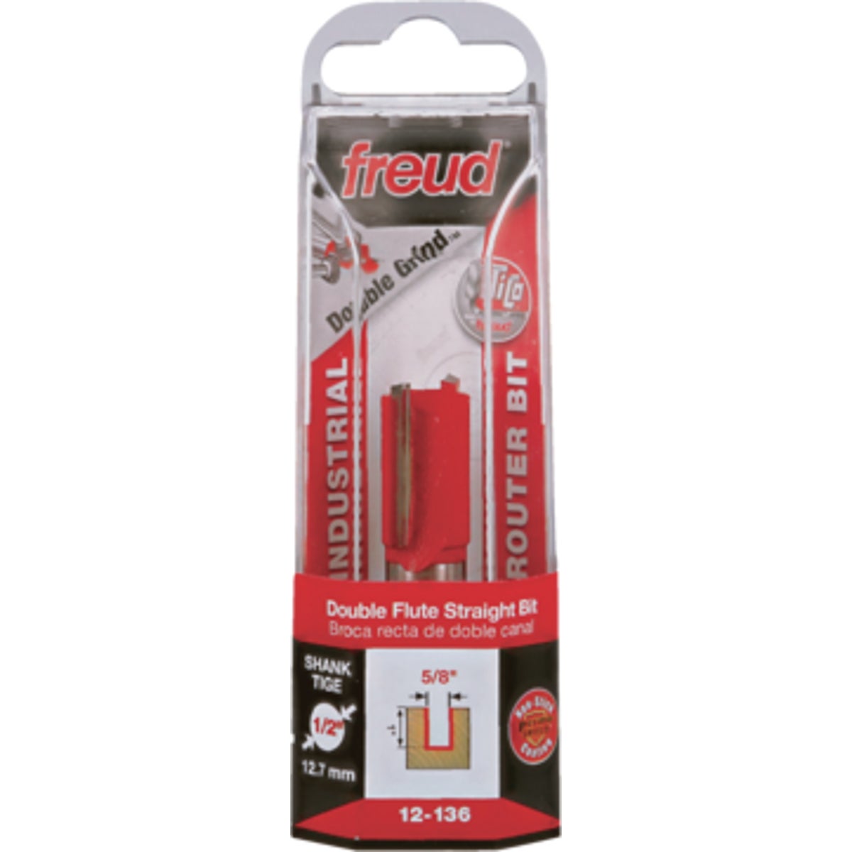 Freud Carbide Tip 5/8 In. Double Flute Straight Bit