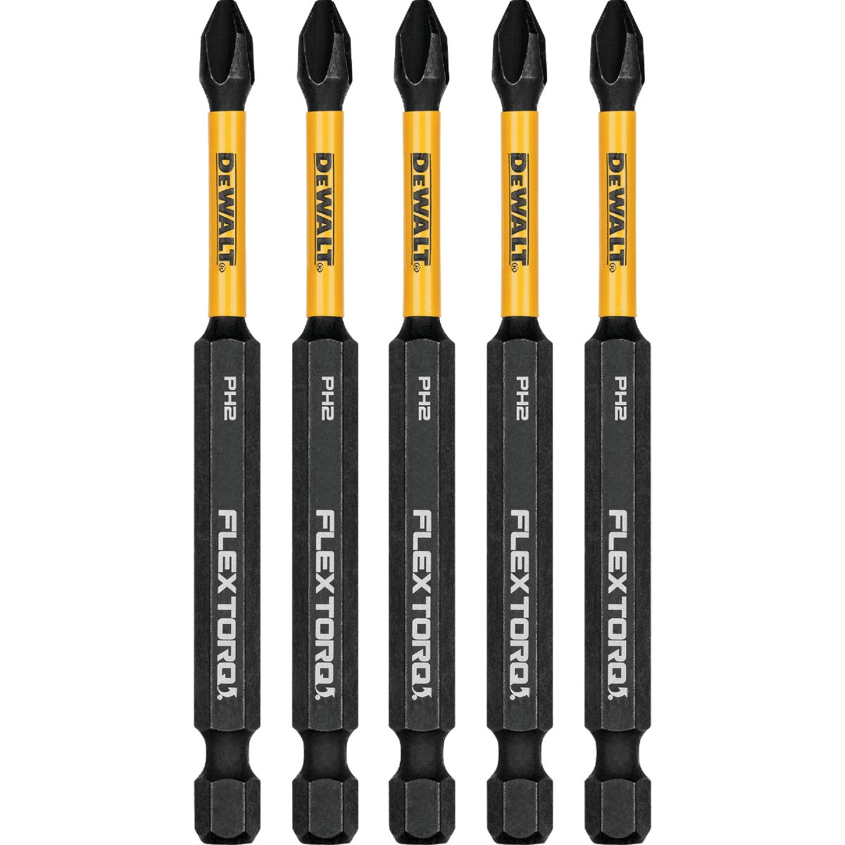 DEWALT FlexTorq 3-1/2 In. #2 Phillips Power Impact Screwdriving Bit (5-Pack)