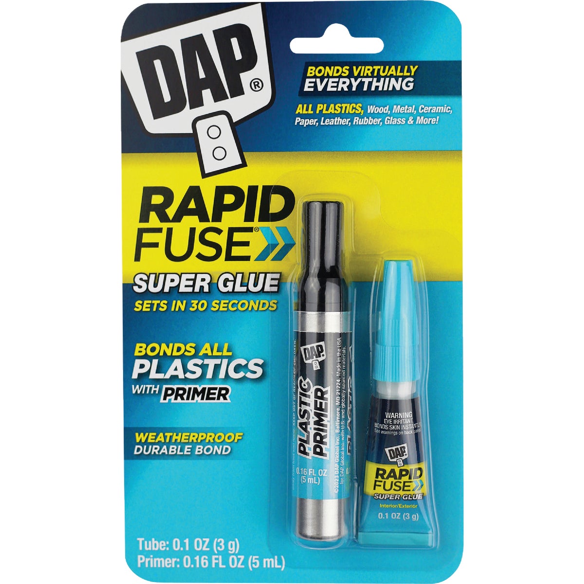 DAP RapidFuse 0.16 Oz. Clear Multi-Purpose Adhesive with Plastic Primer