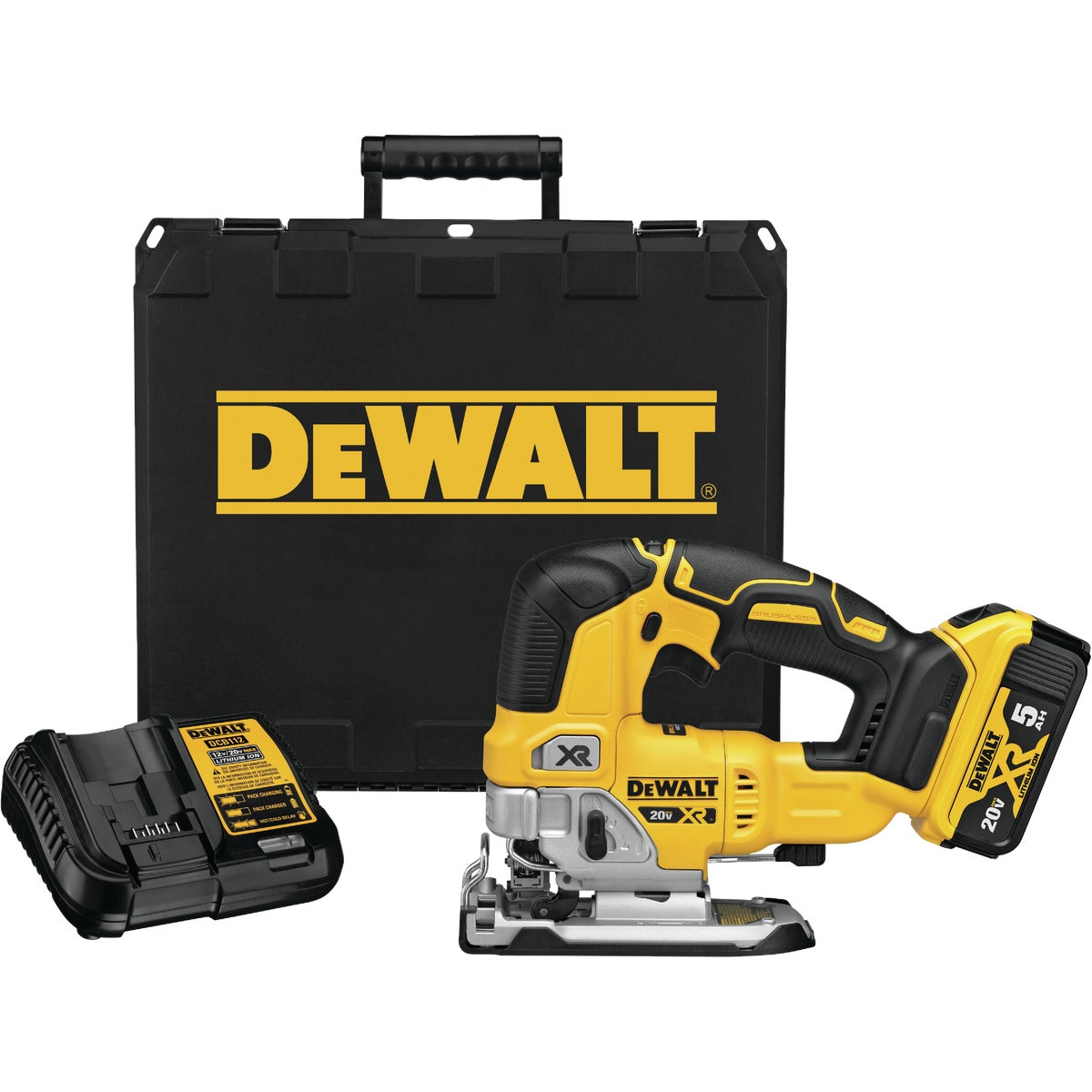 DEWALT 20 Volt MAX XR Lithium-Ion 5.0 Ah Brushless Cordless Jig Saw Kit