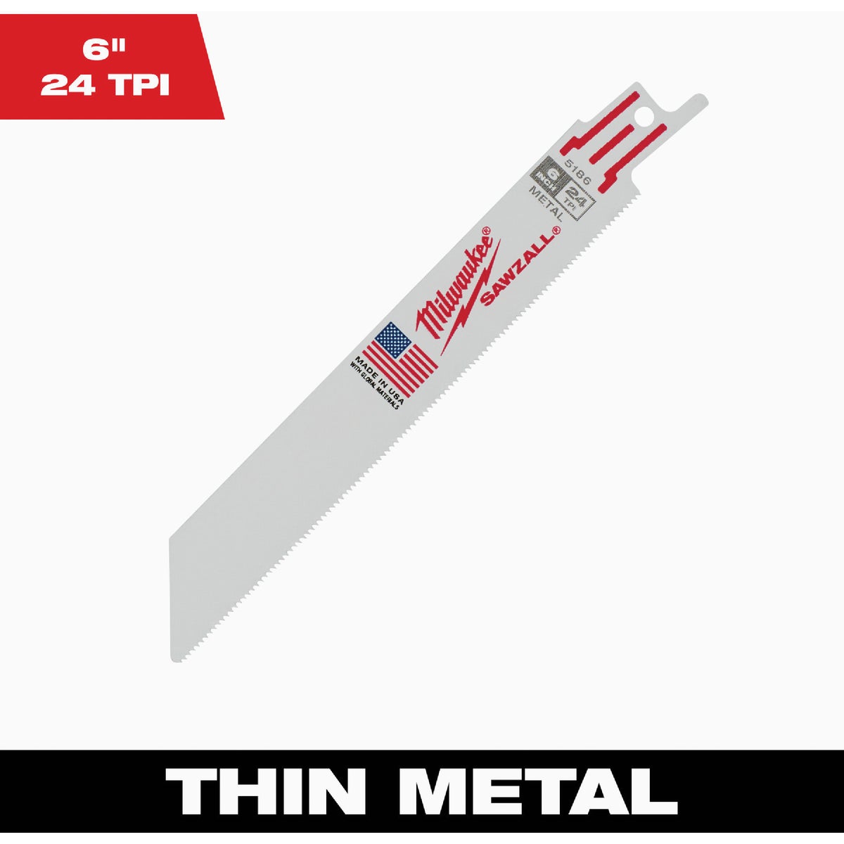 Milwaukee SAWZALL 6 In. 24 TPI Metal Reciprocating Saw Blade (25-Pack)