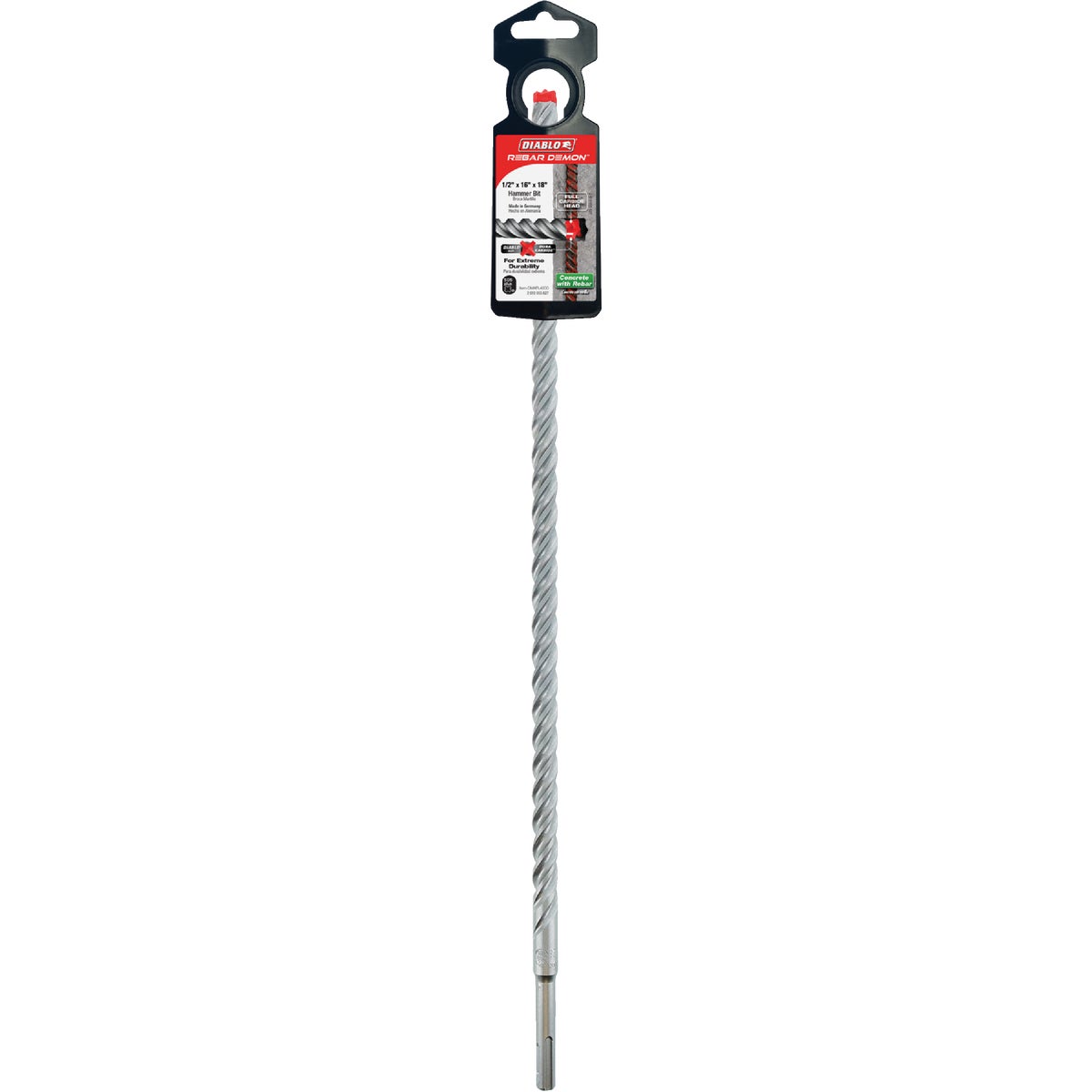 Diablo Rebar Demon 1/2 In. x 18 In. SDS-Plus Full Carbide Rotary Hammer Drill Bit