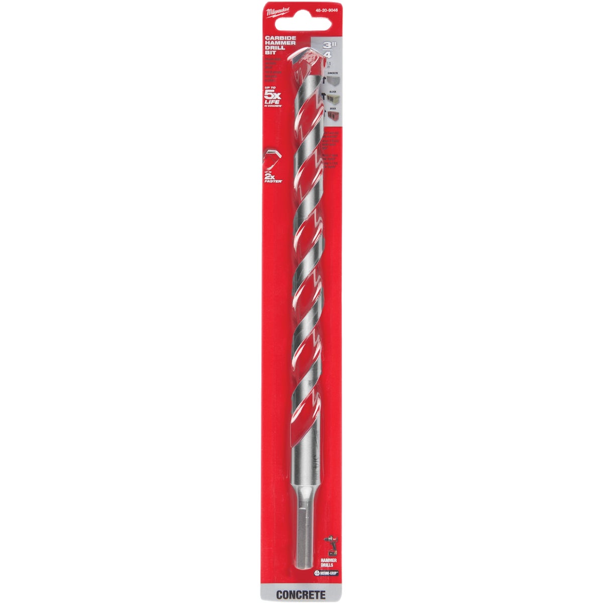 Milwaukee SHOCKWAVE 3/4 In. x 12 In. Carbide Masonry Drill Bit