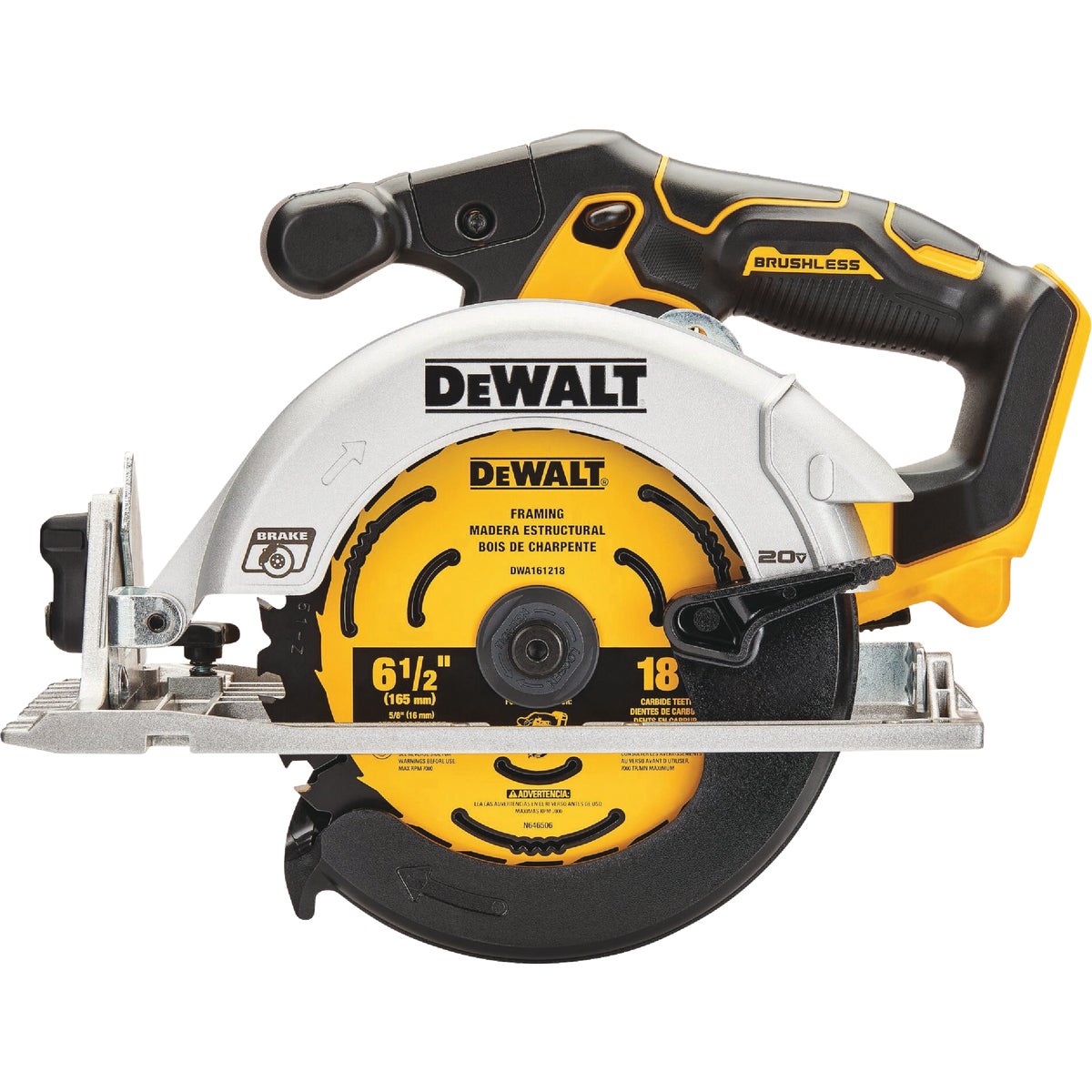 DEWALT 20V MAX Lithium-Ion Brushless 6-1/2 In. Cordless Circular Saw (Tool Only)