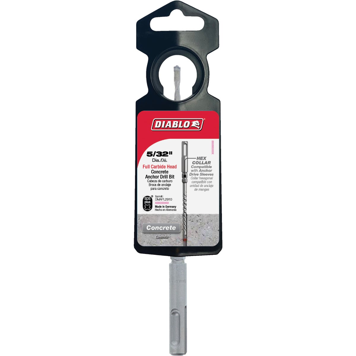 Diablo SDS-Plus Anchor 5/32 In. x 6 In. Full Carbide Rotary Hammer Drill Bit