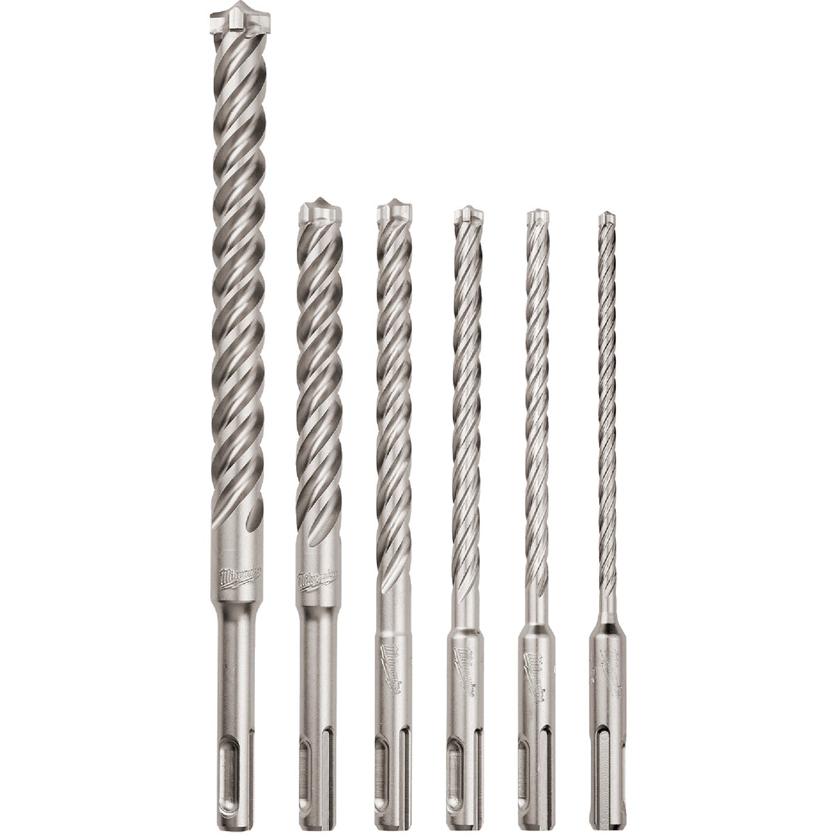 Milwaukee MX4 SDS-PLUS 4-Cutter Solid Carbide Rotary Hammer Drill Bit Set (6-Piece)