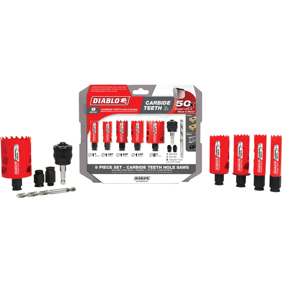 9PC CAR TIP HOLE SAW SET