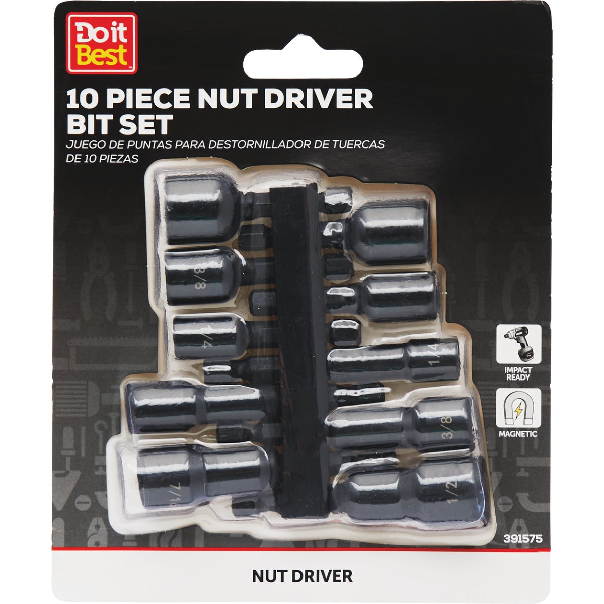 Do it Best 10-Piece Magnetic Impact-Ready Nutdriver Bit Set