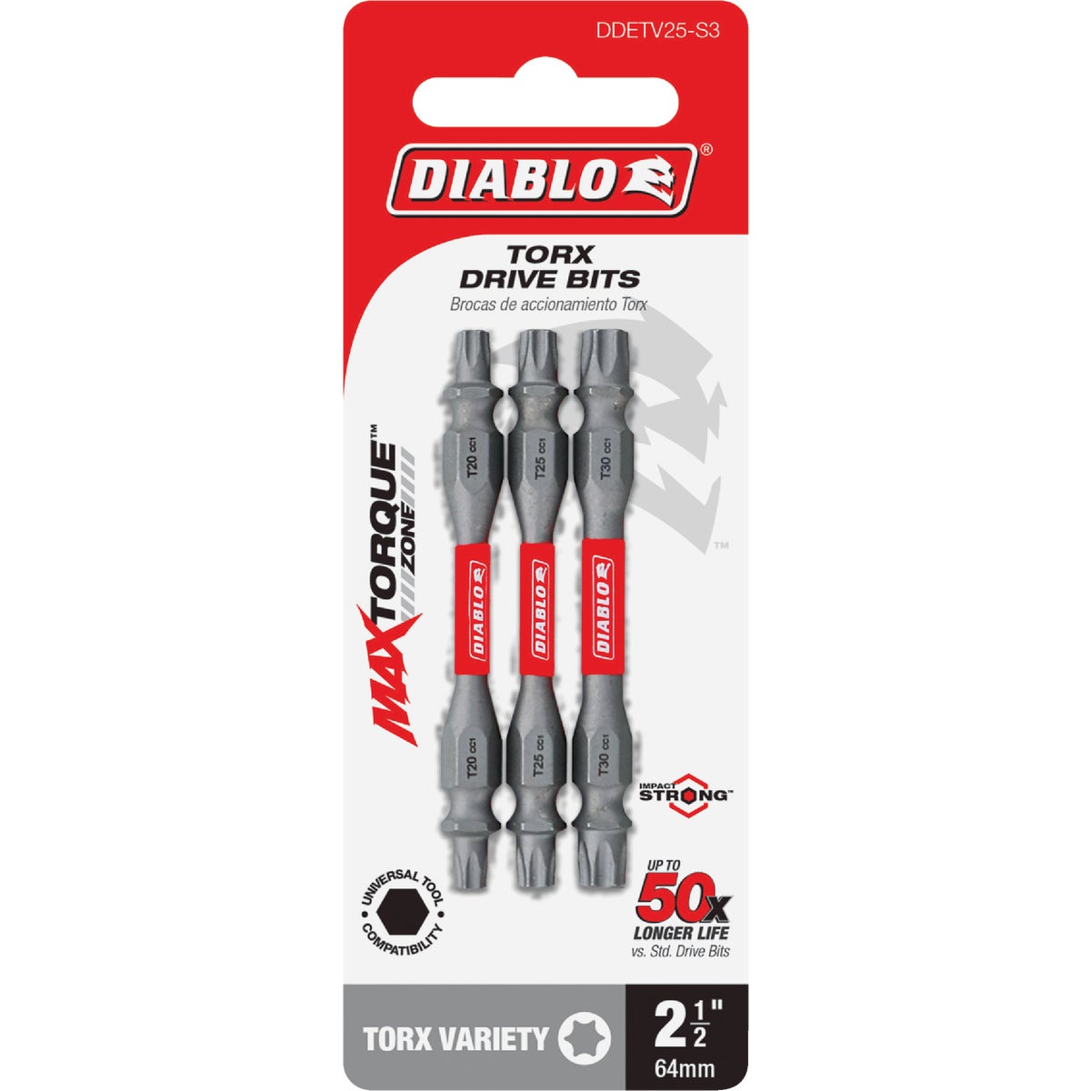 Diablo 3-Piece TORX 2-1/2 In. Double-End Screwdriver Bit Set