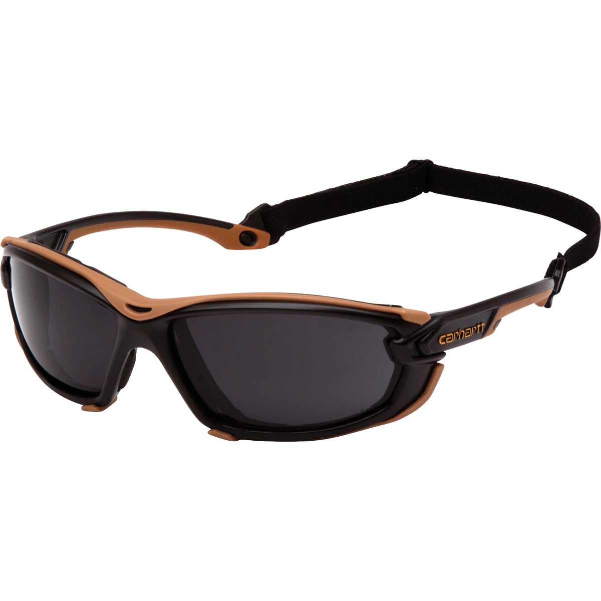 Carhartt Toccoa Black & Tan Frame Safety Glasses with Gray H2MAX Anti-Fog Lenses