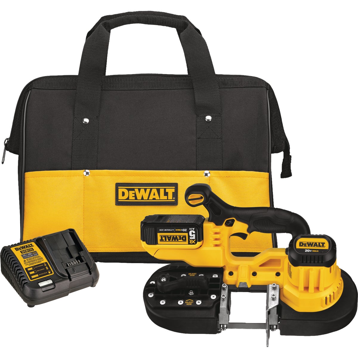 DEWALT 20V MAX Cordless Band Saw Kit with 5.0 Ah Battery & Charger