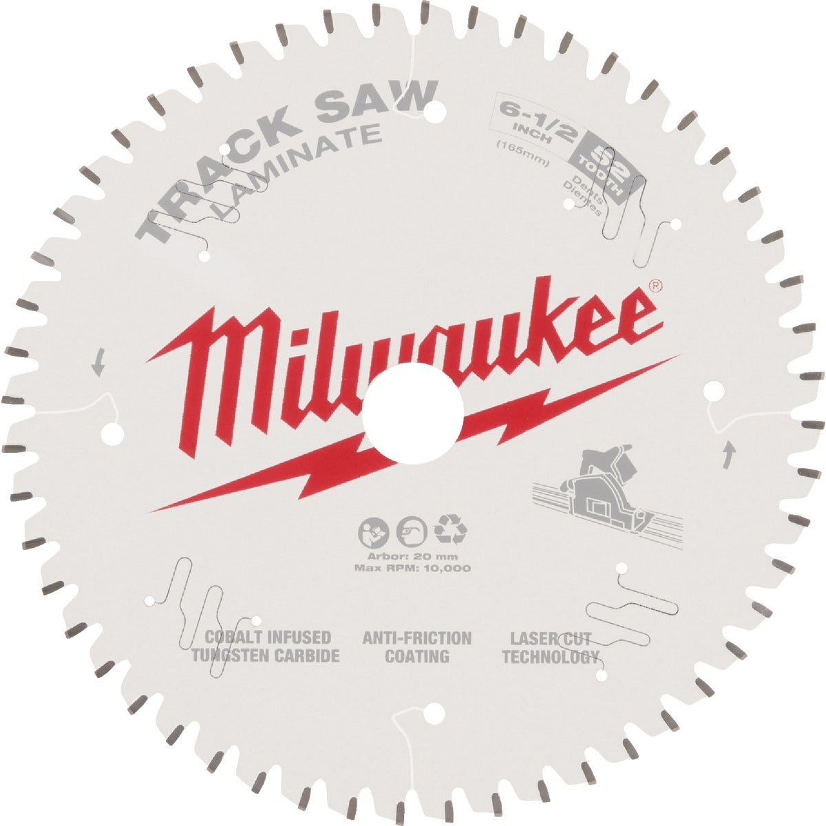 Milwaukee 6-1/2 In.  52T Laminate Track Saw Blade