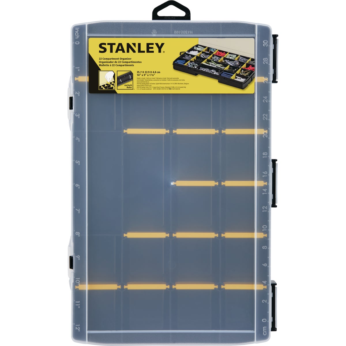 Stanley Black/Yellow Plastic 22-Compartment Tool Organizer