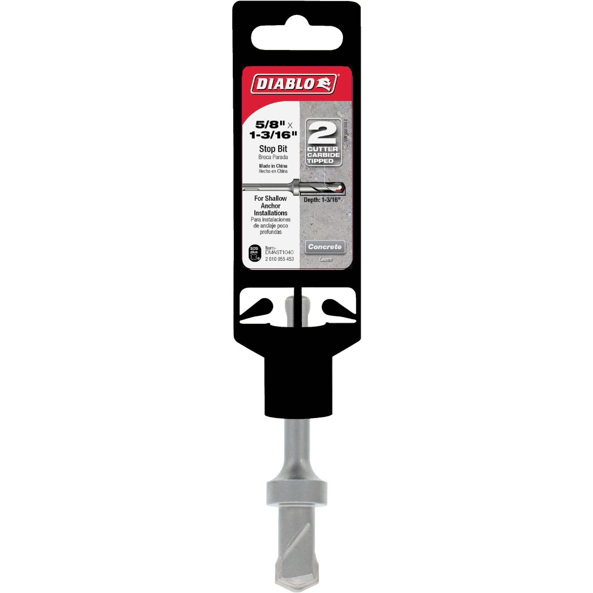 Diablo SDS-Plus 5/8 In. x 1-3/16 In. x 4-1/4 In. Carbide-Tipped Rotary Hammer Drill Bit w/Stop Collar