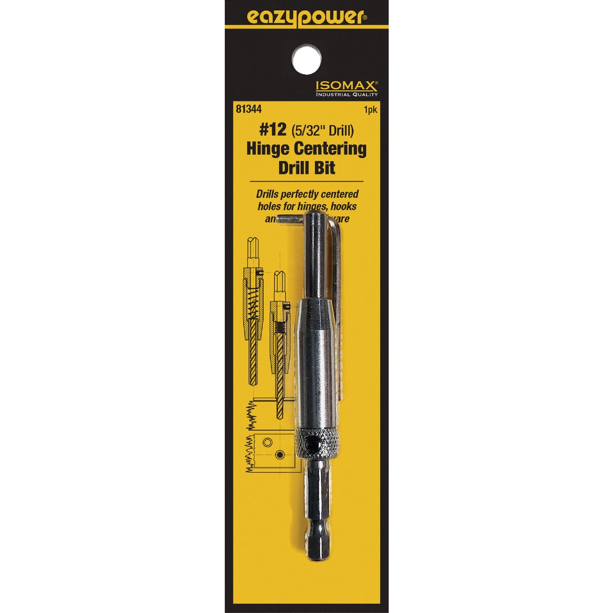Eazypower Corporation #12 9/64 In. Hinge Drill Bit with L-Shape Hex Key