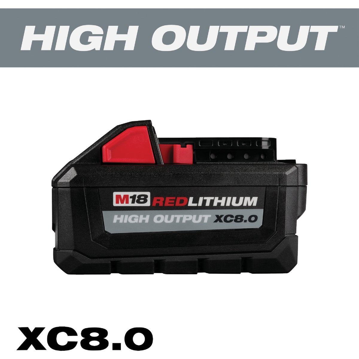 Milwaukee M18 REDLITHUM 18 Volt Lithium-Ion 8.0 Ah High Output XC8.0 Tool Battery