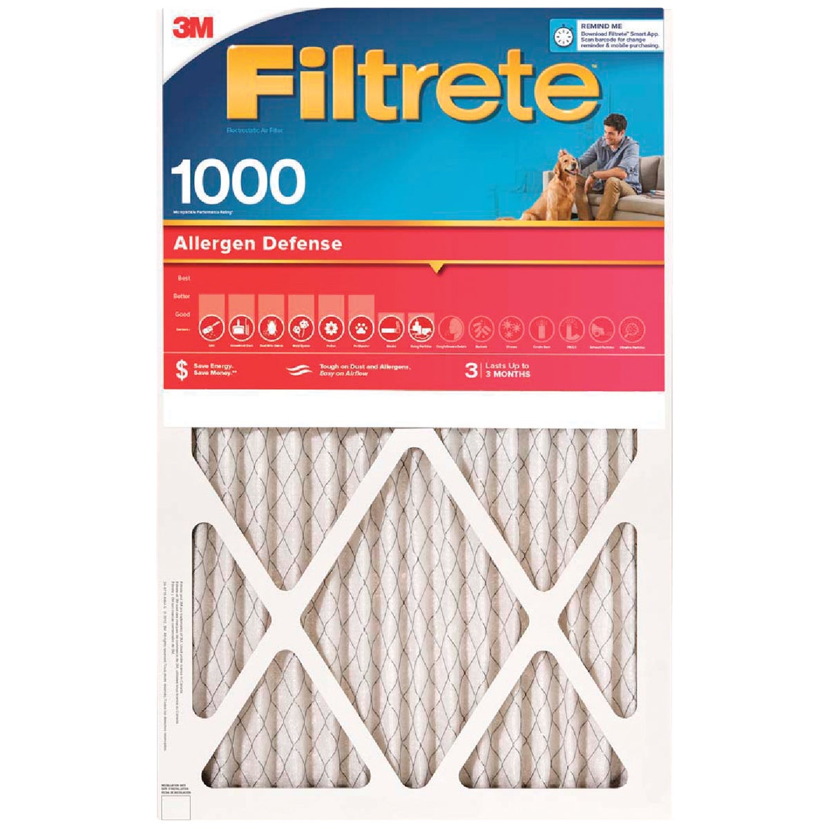 Filtrete 14 In. x 24 In. x 1 In. Allergen Defense 1000/1085 MPR Furnace Filter