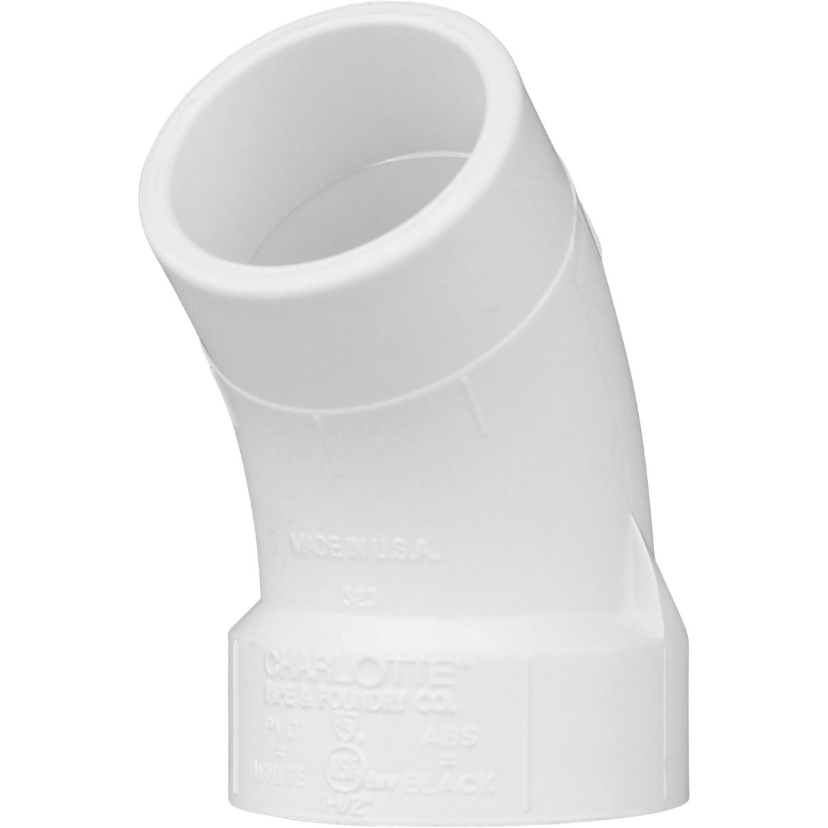 Charlotte Pipe 1-1/2 In. Schedule 40 45 Deg. DWV PVC Street Elbow (1/8 Bend)