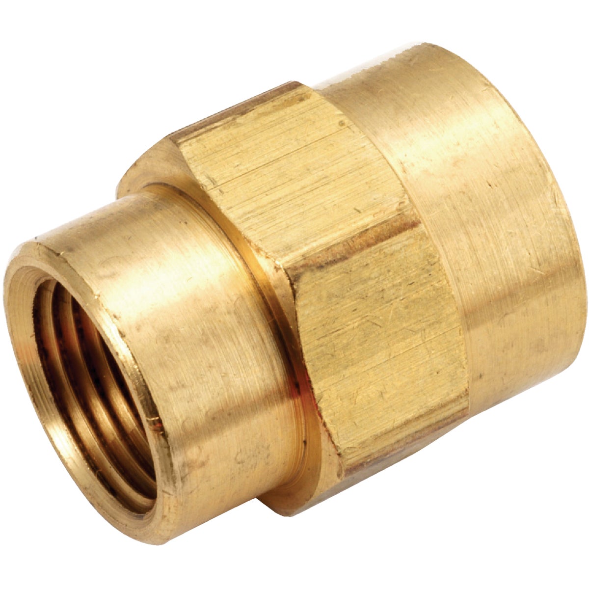 Anderson Metals 3/8 In. x 1/4 In. Yellow Brass Reducing Coupling