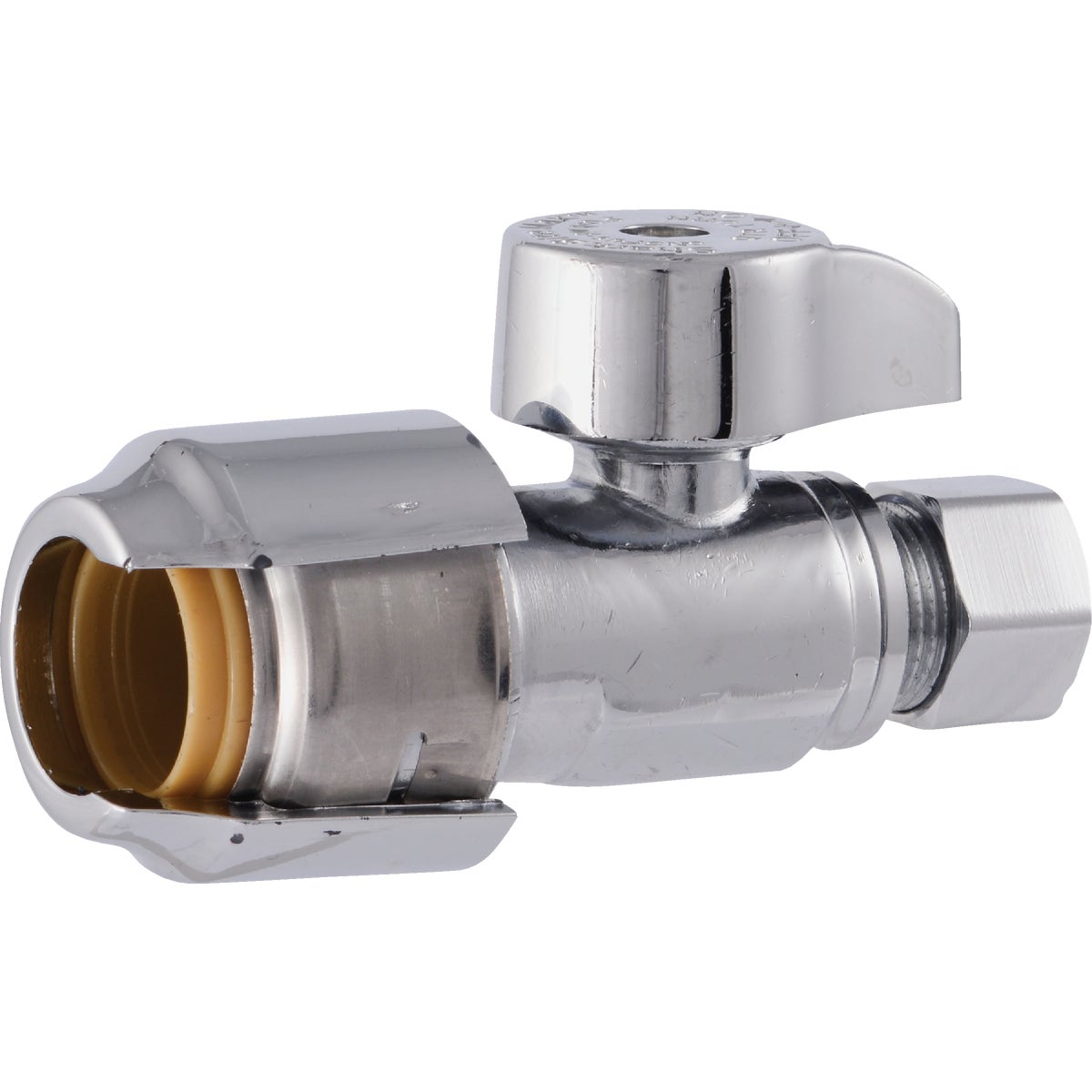 SharkBite 1/2 In. x 3/8 In. Compression Brass Straight Stop Valve