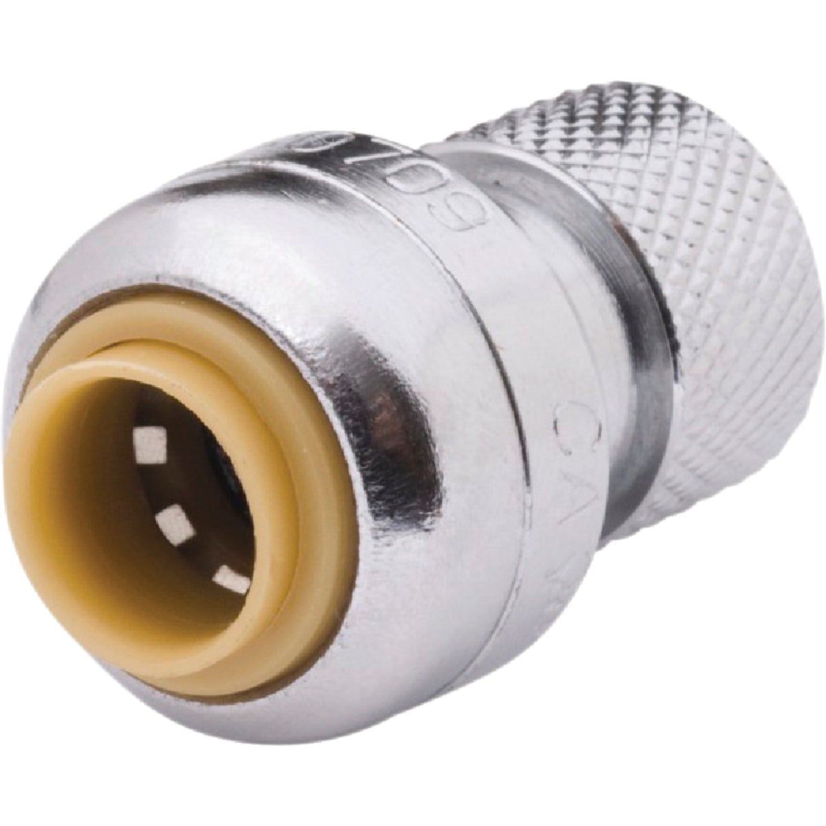 SharkBite 1/4 In. x 3/8 In. Push-to-Connect Brass Stop Valve Adapter