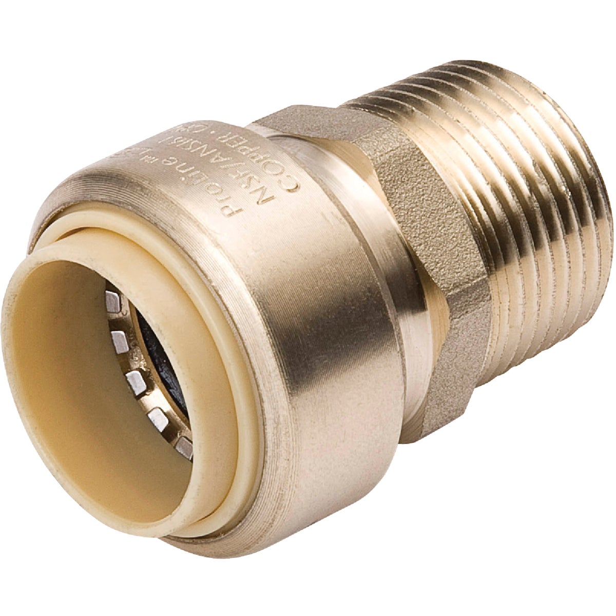 ProLine 1 In. x 1 In. MPT Brass Push Fit Adapter